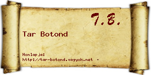 Tar Botond névjegykártya